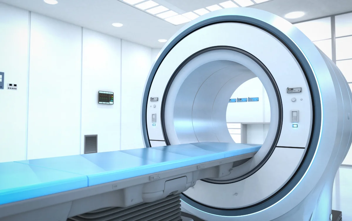 Medical MRI scanner used in diagnostic imaging, illustrating precision motion control in medical equipment.